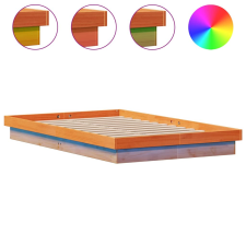 vidaXL viaszbarna tömör fenyőfa LED-es ágykeret 120 x 200 cm (844413) ágy és ágykellék