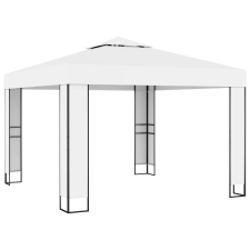 vidaXL vidaXL fehér dupla tetős pavilon 3 x 3 m kerti bútor