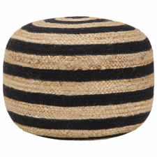 vidaXL vidaXL kézzel készült fekete juta puff 45 x 30 cm bútor