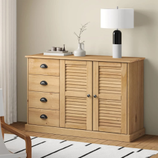 vidaXL VIGO tömör fenyőfa fiókos tálalószekrény 113x40x75 cm bútor