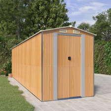 vidaXL világosbarna horganyzott acél kerti fészer 192x689x223 cm kerti tárolás