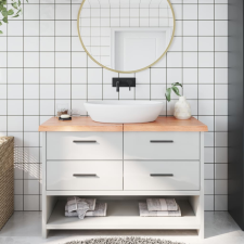 vidaXL Világosbarna kezelt tömör fa fürdőszobai pult 120x40x4 cm fürdőszoba bútor