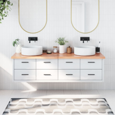 vidaXL világosbarna kezelt tömör fa fürdőszobai pult 180x60x4 cm fürdőszoba bútor