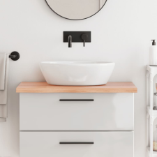 vidaXL világosbarna kezelt tömör fa fürdőszobai pult 80x50x4 cm fürdőszoba bútor