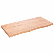 vidaXL világosbarna kezelt tömör tölgyfa fali polc 100x50x(2-4) cm (363687) bútor