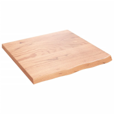 vidaXL világosbarna kezelt tömör tölgyfa fali polc 60x60x(2-4) cm bútor