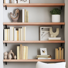vidaXL világosbarna kezelt tömör tölgyfa fali polc 80x30x(2-4) cm bútor