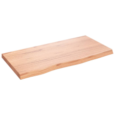 vidaXL világosbarna kezelt tömör tölgyfa fali polc 80x40x(2-4) cm (363666) bútor