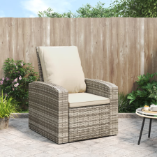 vidaXL világosbarna polyrattan dönthető kerti szék párnákkal kerti bútor