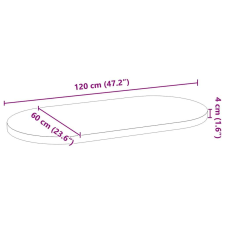 vidaXL világosbarna tömör akácfa ovális alakú asztallap 120x60x4 cm bútor
