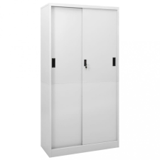 vidaXL világosszürke acél tolóajtós irodai szekrény 90 x 40 x 180 cm üzletberendezés, dekoráció