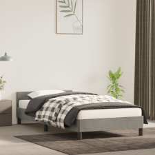 vidaXL világosszürke bársony ágykeret fejtámlával 100x200 cm ágy és ágykellék