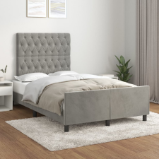vidaXL világosszürke bársony ágykeret fejtámlával 120 x 200 cm ágy és ágykellék