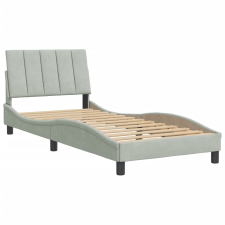vidaXL világosszürke bársony ágykeret fejtámlával 80 x 200 cm (3207813) ágy és ágykellék