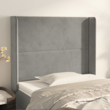 vidaXL világosszürke bársony fejtámla szárnyakkal 103x16x118/128 cm ágy és ágykellék