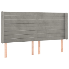 vidaXL világosszürke bársony fejtámla szárnyakkal 183x16x118/128 cm (3119780) ágy és ágykellék