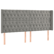 vidaXL világosszürke bársony fejtámla szárnyakkal 183x16x118/128 cm (3119976) ágy és ágykellék