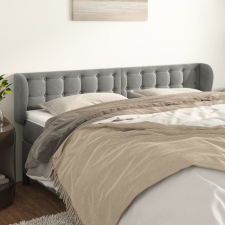 vidaXL világosszürke bársony fejtámla szárnyakkal 203x23x78/88 cm ágy és ágykellék