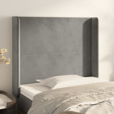 vidaXL világosszürke bársony fejtámla szárnyakkal 93x16x118/128 cm ágy és ágykellék