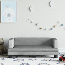 vidaXL világosszürke bársony gyerekkanapé 80 x 45 x 30 cm gyermekbútor