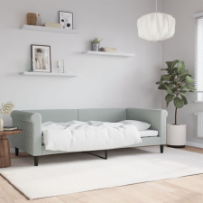 vidaXL világosszürke bársony kanapéágy 90 x 190 cm ágy és ágykellék