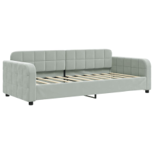 vidaXL világosszürke bársony kanapéágy 90 x 190 cm (354071) ágy és ágykellék
