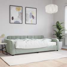 vidaXL világosszürke bársony kanapéágy matraccal 100 x 200 cm ágy és ágykellék