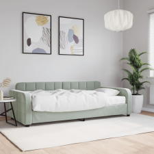 vidaXL világosszürke bársony kanapéágy matraccal 90 x 190 cm ágy és ágykellék