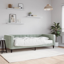 vidaXL világosszürke bársony kanapéágy matraccal 90 x 200 cm bútor