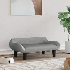 vidaXL világosszürke bársony kutyaágy 70 x 40 x 24 cm szállítóbox, fekhely kutyáknak