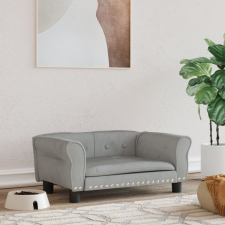 vidaXL világosszürke bársony kutyaágy 70 x 45 x 30 cm szállítóbox, fekhely kutyáknak
