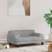 vidaXL világosszürke bársony kutyaágy 70 x 45 x 30 cm szállítóbox, fekhely kutyáknak