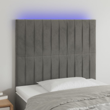vidaXL világosszürke bársony LED-es fejtámla 100x5x118/128 cm ágy és ágykellék