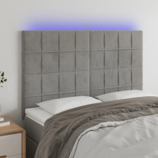 vidaXL világosszürke bársony LED-es fejtámla 144x5x118/128 cm ágy és ágykellék