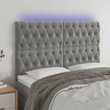 vidaXL világosszürke bársony LED-es fejtámla 144x7x118/128 cm ágy és ágykellék