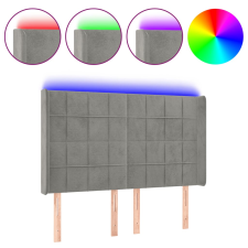 vidaXL világosszürke bársony LED-es fejtámla 147x16x118/128 cm (3124096) ágy és ágykellék