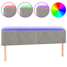 vidaXL világosszürke bársony LED-es fejtámla 160x5x78/88 cm (3121526) ágy és ágykellék