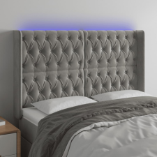 vidaXL világosszürke bársony LED-es fejtámla 163x16x118/128 cm ágy és ágykellék