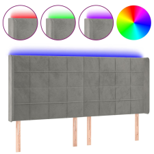 vidaXL világosszürke bársony LED-es fejtámla 163x16x118/128 cm (3124102) ágy és ágykellék