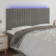 vidaXL világosszürke bársony LED-es fejtámla 180x5x118/128 cm ágy és ágykellék
