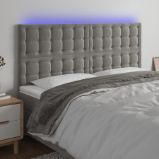 vidaXL világosszürke bársony LED-es fejtámla 180x5x118/128 cm ágy és ágykellék