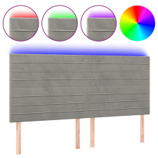 vidaXL világosszürke bársony LED-es fejtámla 180x5x118/128 cm (3122624) ágy és ágykellék