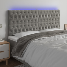 vidaXL világosszürke bársony LED-es fejtámla 180x7x118/128 cm ágy és ágykellék