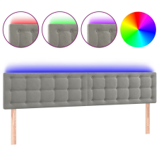 vidaXL világosszürke bársony LED-es fejtámla 200x5x78/88 cm (3122112) ágy és ágykellék