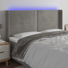 vidaXL világosszürke bársony LED-es fejtámla 203x16x118/128 cm ágy és ágykellék