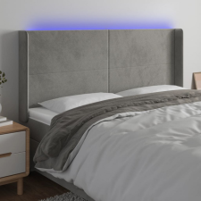 vidaXL világosszürke bársony LED-es fejtámla 203x16x118/128 cm ágy és ágykellék