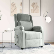 vidaXL világosszürke bársony masszázsfotel masszázsfotel