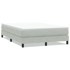vidaXL világosszürke bársony rugós ágy matrac nélkül 140x220 cm (3315873) ágy és ágykellék