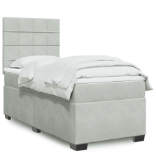 vidaXL világosszürke bársony rugós ágy matraccal 100 x 200 cm ágy és ágykellék