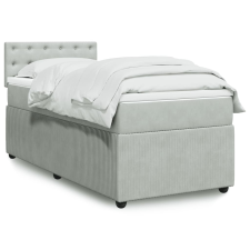 vidaXL világosszürke bársony rugós ágy matraccal 100 x 200 cm ágy és ágykellék